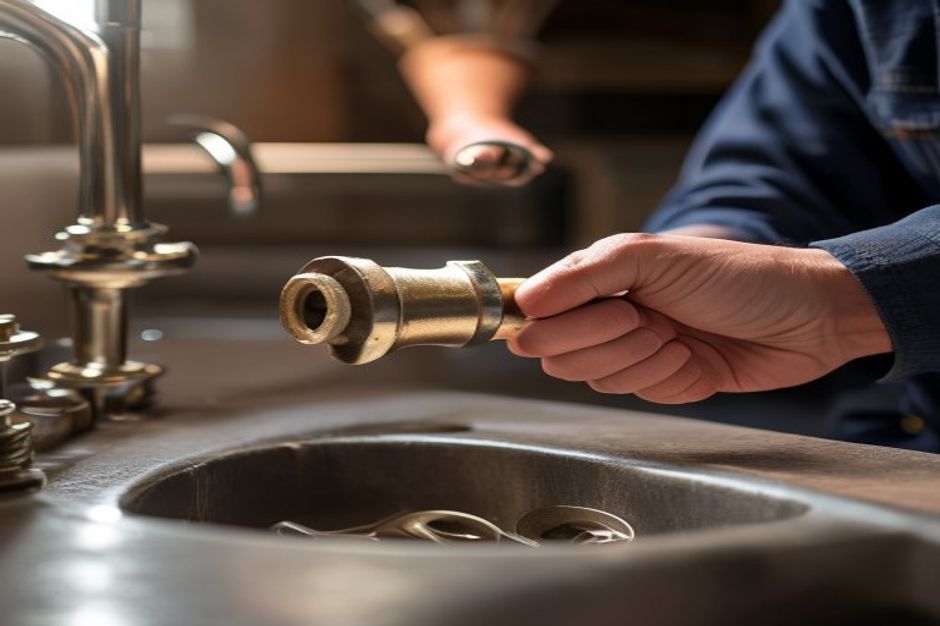 Master plumber working on copper pipe, Kansas City